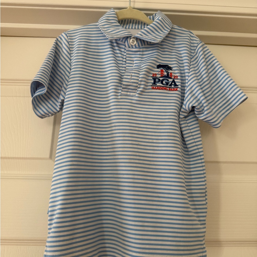 Kids Blue Striped Polo Shirt
